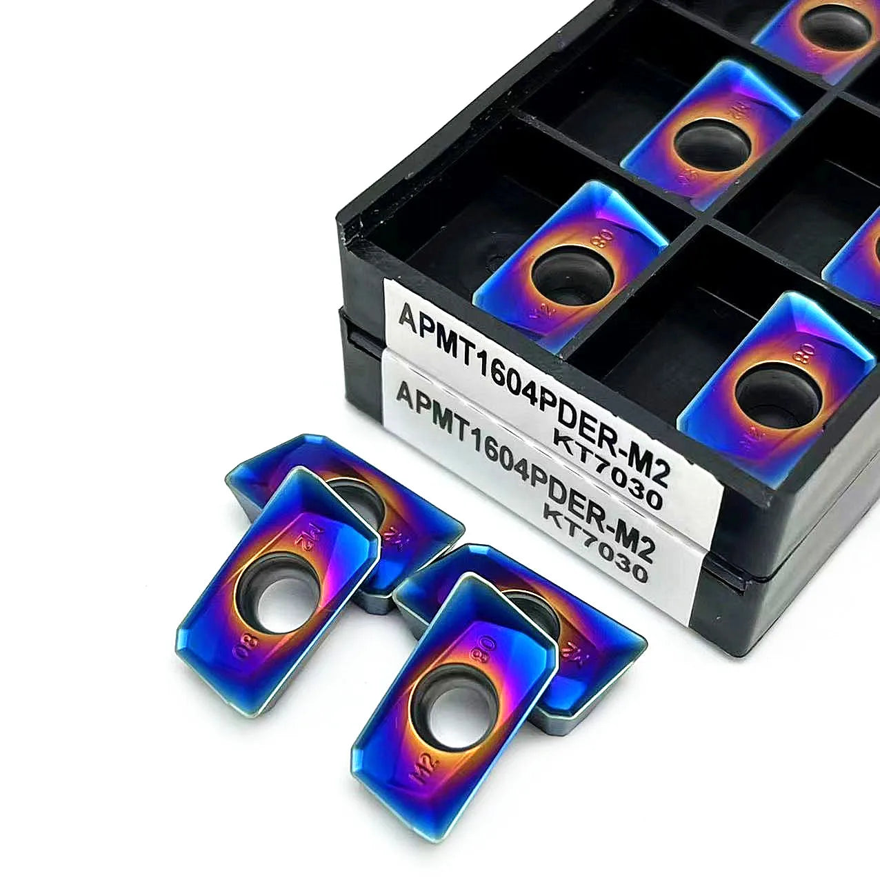 x10 Carbide Insert Nano blue APMT1604PDER M2 H2 KT7030- Double the tool Life. PVD+CVD coating