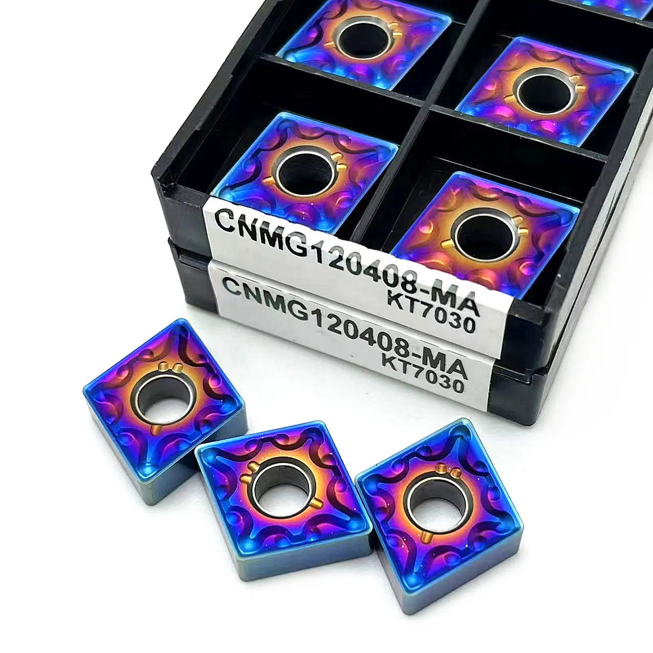 30% OFF- APPLIED AT CHECKOUT. CNMG120408+04 KT7030 x10. One of our most durable products with extra long tool life, ideal for all hard alloys with a CVD + PVD coating to ensure extreme durability.