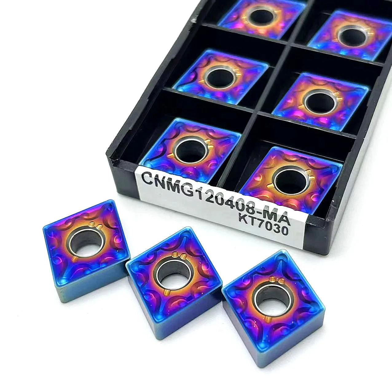 30% OFF- APPLIED AT CHECKOUT. CNMG120408+04 KT7030 x10. One of our most durable products with extra long tool life, ideal for all hard alloys with a CVD + PVD coating to ensure extreme durability.