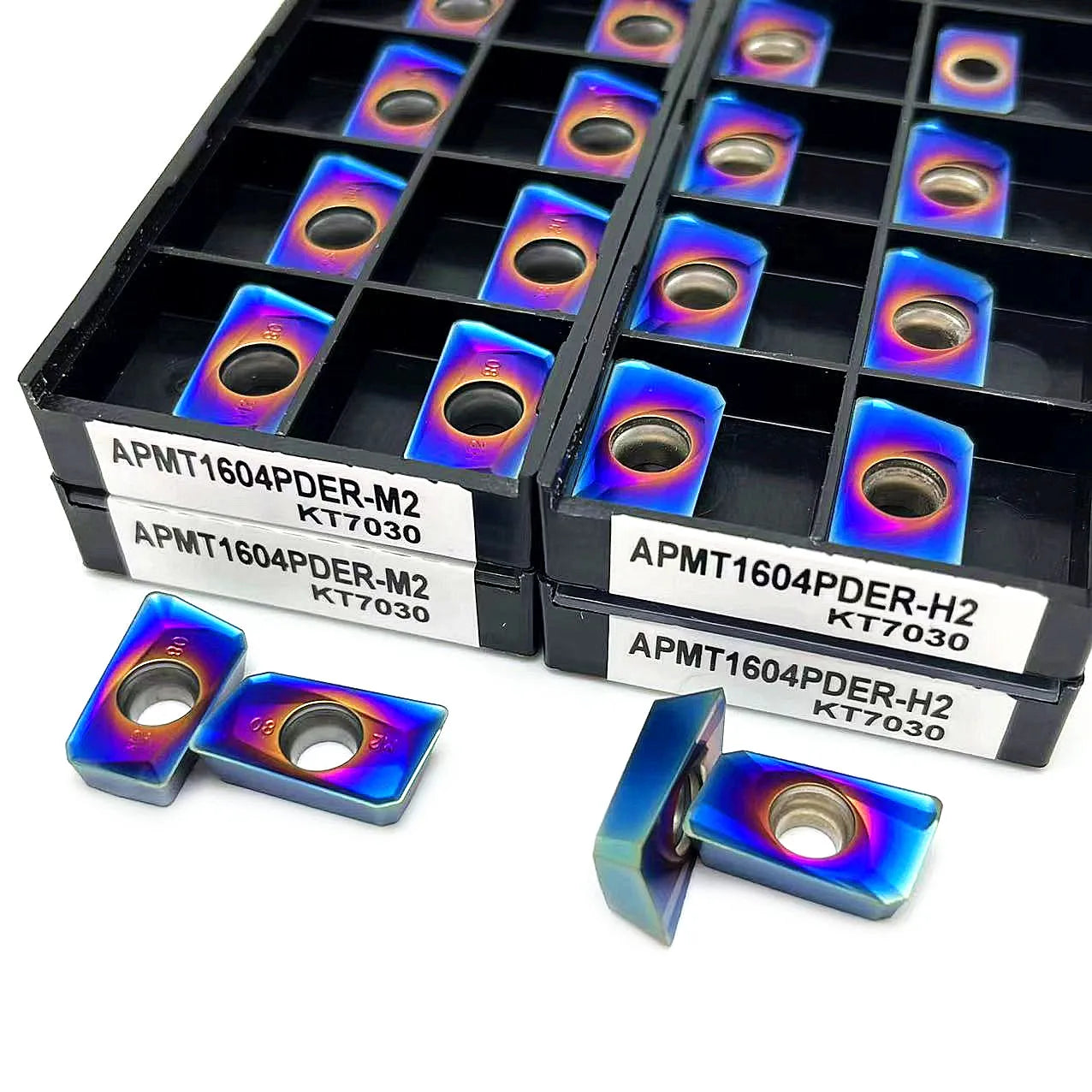 x10 Carbide Insert Nano blue APMT1604PDER M2 H2 KT7030- Double the tool Life. PVD+CVD coating