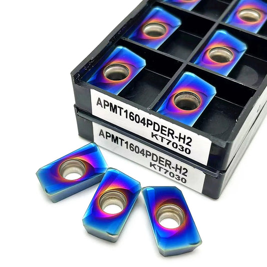 x10 Carbide Insert Nano blue APMT1604PDER M2 H2 KT7030- Double the tool Life. PVD+CVD coating