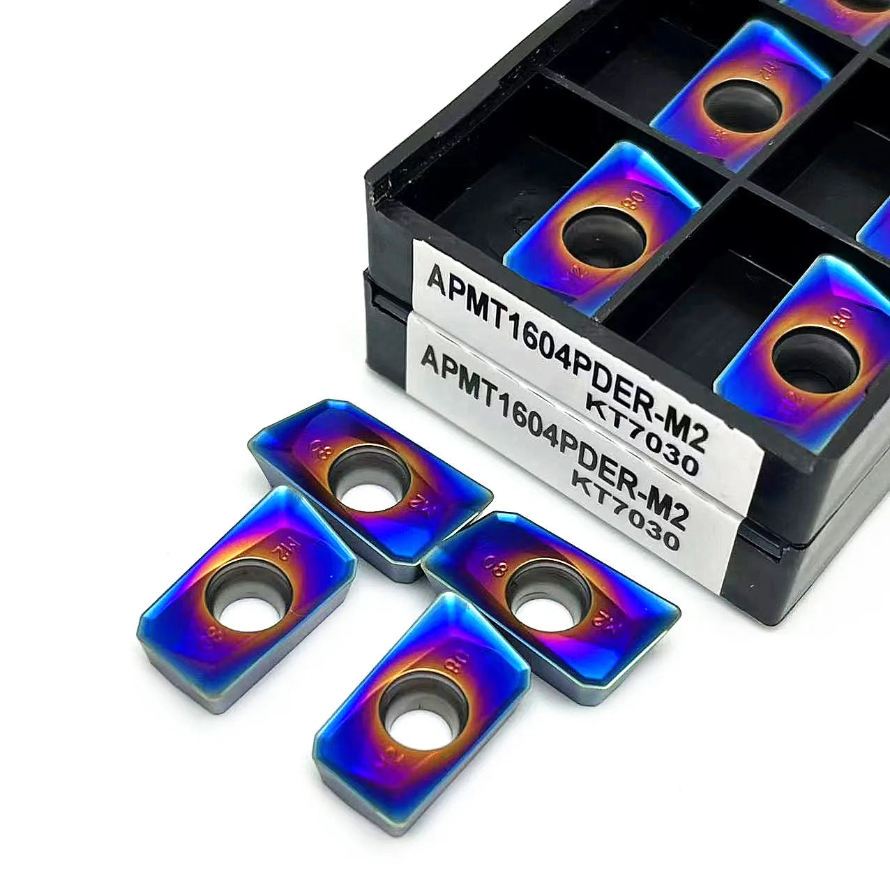 x10 Carbide Insert Nano blue APMT1604PDER M2 H2 KT7030- Double the tool Life. PVD+CVD coating