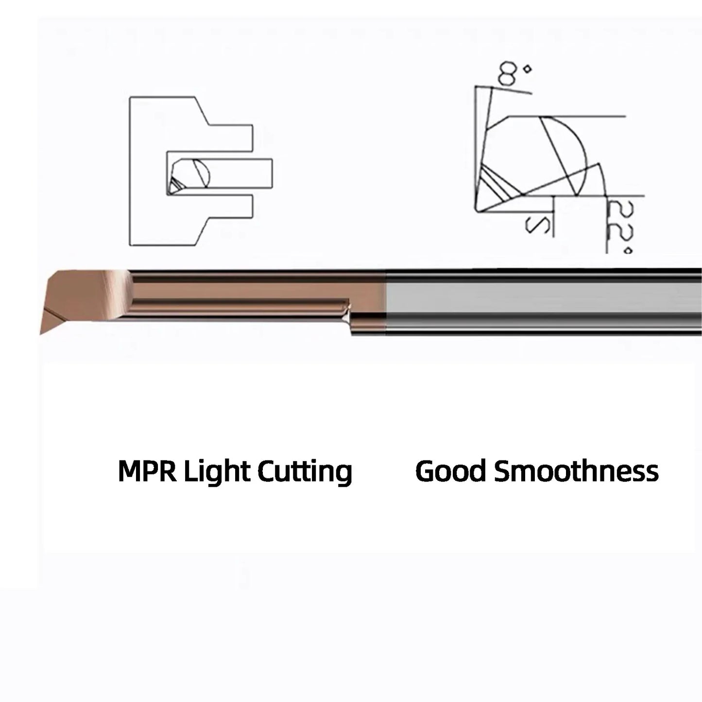 Micro Tungsten Carbide Boring Bars 2 to 8mm-  with nano composite coating
Length: 50mm-75mm