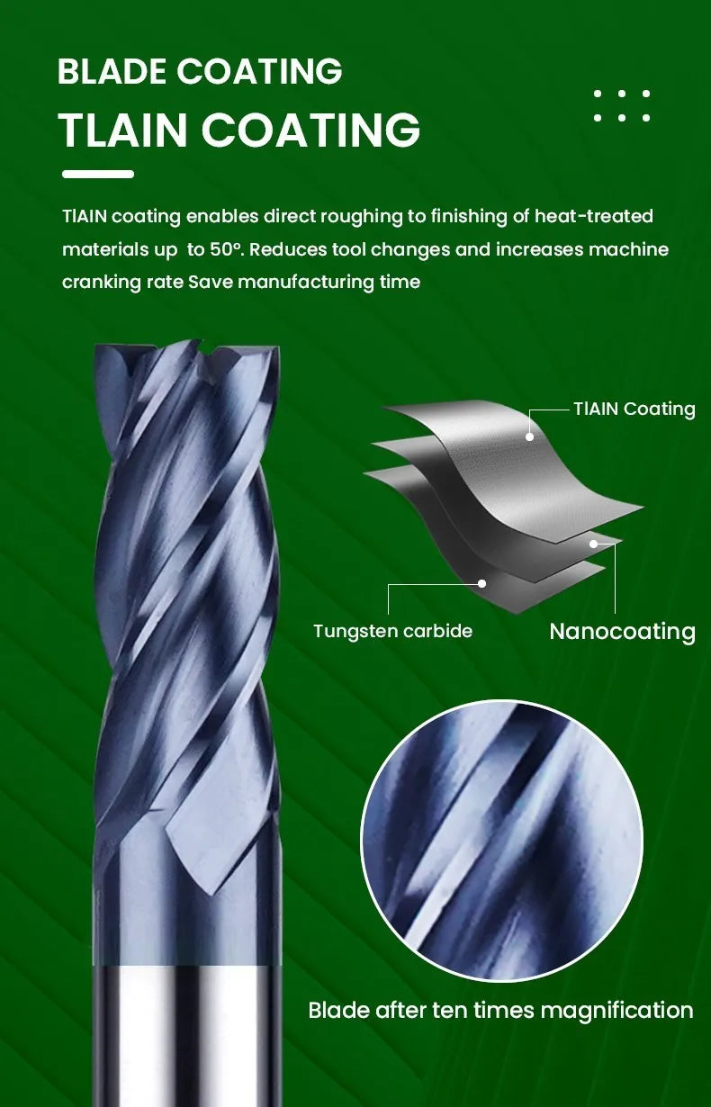 Premium Tungsten Carbide Endmills- Double Nano Coating