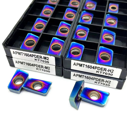 x10 Carbide Insert Nano blue APMT1604PDER M2 H2 KT7030- Double the tool Life. PVD+CVD coating