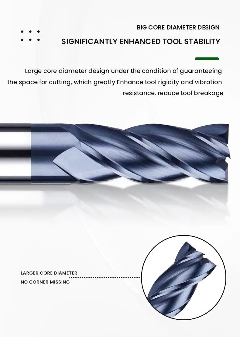 Premium Tungsten Carbide Endmills- Double Nano Coating