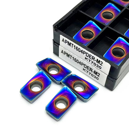 x10 Carbide Insert Nano blue APMT1604PDER M2 H2 KT7030- Double the tool Life. PVD+CVD coating
